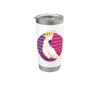Amoureux des oiseaux de perroquet cacatoès doux des Moluques Gobelet isotherme en acier inoxydable double paroi