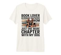 Amoureux du Livre Berger Allemand Maman Chapitre avec Mon Chien T-Shirt Haut de Gamme