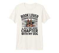 Amoureux du Livre Berger Allemand Maman Chapitre avec Mon Chien T-Shirt Haut de Gamme