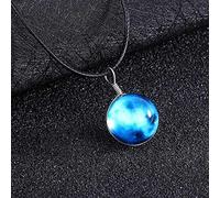 Amoureux Nouvelle Boule de Verre Faite à la Main Bijoux Lumineux Pendentif Lumineux Ciel étoilé Boule Temps Collier Article en Cuir, Colliers pendentifs