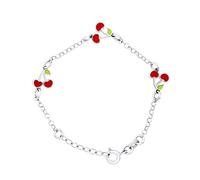 Amours, Bisous & Calins - Bracelet CERISES D'AMOUR - Argent 925-100% Anallergique - Longueur Réglable - pour Enfants de 2 à 9 ans - Bijou Enfant
