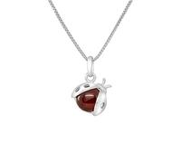 Amours, Bisous & Calins - Pendentif COCCINELLE - Argent 925 et Grenat - 100% Anallergique - pour enfants de 2 à 12 ans - Bijou Enfant
