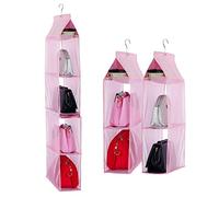Amovible 6 Compartiment Organiseur Pochette à Suspendre Organiseur de Sac à Main Sac Collection de Stockage l'Armoire Système organiseurs pour Salon Chambre à Coucher l'utilisation Rose