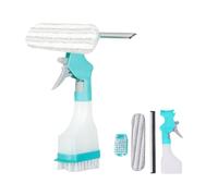 Amovible Kit Nettoyage Vitre, 4-en-1 Nettoyeurs de Vitres, Raclette Vitre Professionnel, avec Chiffon, Flacon Pulvérisateur et Brosse pour Nettoyer Les Miroirs, Vitres, Vitres de Voiture