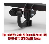 Amovible Remorquage Barre Pour BMW 1 E82 2D Coupé 2007-11 & 13 Broche Relais Kit