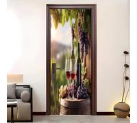 Amovible Sticker de Porte Résistant à l'eau Cave Romantique Autocollant Auto-adhésif Vinyle 73 x 205 cm Vert Pour intérieure Porte Bureau Salon Salle
