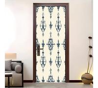 Amovible Sticker de Porte Résistant à l'eau ThèMe De L'Ancre Nautique Autocollant Auto-adhésif Vinyle 95 x 205 cm Beige Pour intérieure Porte Bureau Salon Salle