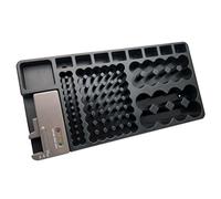 Amovible testeur de Batterie Rechargeable Organiseur Boîte de Rangement étui Support avec permettant de Ranger 98 AA AAA 9 V Type de Piles (Noir)