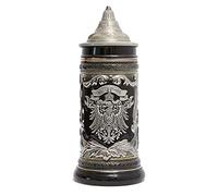 Amoy-Art Choppe de Biere Allemande Beer Stein Mug étain Aigle Oktoberfest Viking Tankard pour Anniversaire Cadeau Homme Père Mari 0.6 Liter