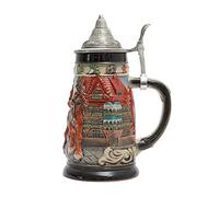 Amoy-Art Choppe de Biere Allemande Beer Stein Mug Oktoberfest Viking Tankard pour Anniversaire Cadeau Homme Père Mari 0.8 Liter
