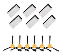 Amoy Kit d'accessoires de rechange 6 brosses latérales + 6 filtres HEPA + 6 éponges compatibles avec les aspirateurs Ecovacs Deebot 500 / 600 / 601 / 605