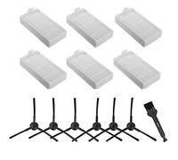 Amoy Lot de 12 pièces de rechange compatibles ILIFE V3s V5 V5s V5s pro Robot Aspirateur - 6 filtres + 6 brosses latérales (gauche et droite)