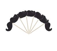 AMOYER 40pcs Mustache Forme de gâteau drôle de Cuisson Décor de Petit gâteau Toppers Carte d'insertion Choix pour Birthday Party Supplies Gathering (Noir)