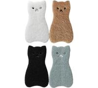 AMOYER 4pcs / Set Forme de Chat Mignon éponge tampons à récurer Vaisselle Lavage Haute densité Outils Magic Cuisine éponge