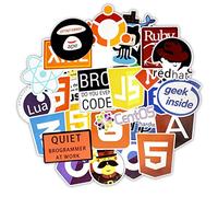 AMOYER 50 langage de Programmation Java Sticker HTML APP Autocollants Programme logiciels pour Ordinateur Portable Geek Téléphone