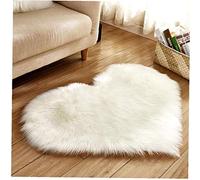 AMOYER en Forme de Coeur Fluffy Tapis en Laine Tapis en Peau de Mouton Antiderapant Chambre Shaggy Tapis Tapis pour la Maison Salon