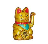AMOYER Fortune Cat Lucky Cat Feng Shui Richesse Santé Maneki Neko Waving Main Paw Up Beckoning