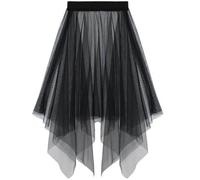 AMOYER Jupe Longue en Tulle et Dentelle en Maille pour Femmes, Jupon, sous-Jupe irrégulière, Jupe de Base pour Filles