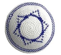AMOYER Kippa Tricotée À Main pour Hommes, Chapeau À Calotte Juive Classique, Kippa Traditionnelle, Chapeau À Tête Ronde De Jérusalem
