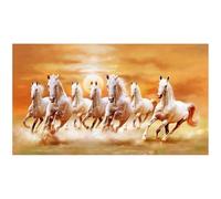 AMOYER Tableau Moderne sur Toile Représentant Sept Chevaux Au Galop - Décoration Murale pour Salon Ou Maison