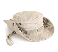 Amoyeric Unisexe Chapeau de Soleil Chapeau de Brousse Chapeau de Protection pour pêcheur Voyager Pêche Chapeau Anti-UV (Khaki)
