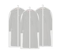 Amoyie Lot de 3 Housses de Vêtements 140X60 cm, Housses de Protection pour Robe Longue, Transparentes