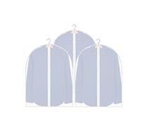Amoyie Lot de 3 Housses de vêtements zippées, Inodore PEVA housses de protection, 80 x 60 cm transparentes pour costumes/veste/chemise/chandail