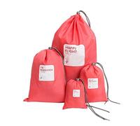 Amoyie Lot de 4 sacs à cordon imperméable, pochette organza pour voyage, Sacs de sport, trousse à toilette, cosmétique jouet, organiseurs de bagage petit, sac de cotonnade, sac à linge