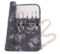 Amoyie Pliable Trousse pour Pinceaux Peinture, Toile Organiseurs pour pinceaux Acrylique, Aquarelle, Gouache et Huile, Prune grise