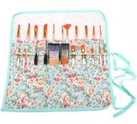 Amoyie Sets de Pinceaux de Peinture, 10 Pinceaux Peinture Nylon avec Trousse en tissu pour Acrylique, Aquarelle, Gouache et Huile, bleu blanc