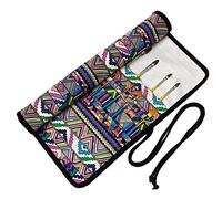 Amoyie trousse à crayon enroulable pour pinceaux de peinture, sacs organiseurs de toile, enveloppe de crayon porte-brosses pochettes rouleaux