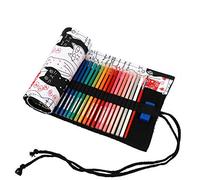Amoyie Trousse Enroulable pour 72 Crayons de Couleur, Pliable Pochette Crayon, Etui Art, Sac Rangement Tissu, Chat