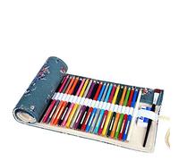 Amoyie Trousse pour 36 Crayon de Couleur, Trousse à Crayon Enroulable 36 Trous, Sac de Rangement en Tissu (Les Crayons ne sont Pas Fournis)