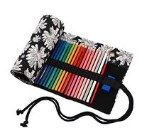 Amoyie Trousse pour 72 Crayon de Couleur, Trousse à Crayon Enroulable 72 Trous, Sac de Rangement en Tissu (Les Crayons ne sont Pas Fournis)