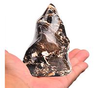 AMOYSTONE Pierre en forme de flamme opale noire - Grand cristal de guérison - Décoration d'intérieur - 0,3 à 0,5 kg
