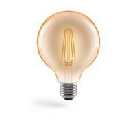 Amp. fil. LED, E27, 650lm 8W, vintage Globe 125, inten. régl., blc chd