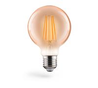 Amp. fila. LED, E27, 650lm 8W, vintage Globe 80, inten. régl., blc chd