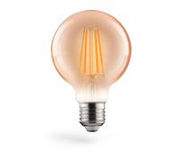 Amp. fila. LED, E27, 650lm 8W, vintage Globe 80, inten. régl., blc chd