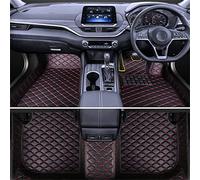 AMPACO Tapis de Sol de Voiture personnalisés en Cuir pour Lexus NX 300h SUV, sur Mesure Cuir Tapis Imperméables Antidérapant Tous Temps de VoitureC,A/Black Red