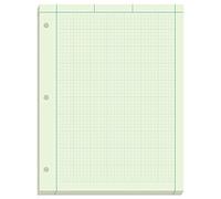 Ampad ingénieurs calcul Pad, taille 8-1/2 x 11, Greentint papier, 5 x 5 Autorité, 3 perforations, 200 feuilles par bloc (22-144)