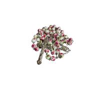 AMPALS Chapelet de perles de fleurs,Rosaire avec Terre Sainte de Jérusalem dans sa boîte à cadeau, Fêtes chrétiennes, Pâques,Communion,Baptême,Confirmation, Anniversaire,Naissance,Protection, Voiture