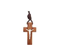 AMPALS,Collier Croix Bois Olivier Authentique fait main à Jérusalem,Boite Kraft Cordon Jute,Baptême, Communion Protection voiture,Cadeau Noël,Bien-Etre,Maison,Fête Chrétienne,Anniversaire,