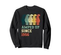 Amped Up Since 1956 Guitare rétro Anniversaire Musique année de Naissance Sweatshirt