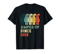 Amped Up Since 1958 Guitare rétro Anniversaire Musique année de Naissance T-Shirt