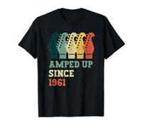 Amped Up Since 1961 Guitare rétro Anniversaire Musique année de Naissance T-Shirt
