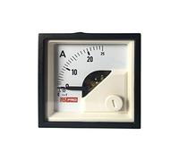 Ampèremètre analogique de panneau V c.a., 48mm x 48mm, Echelle 25 (Input, Scale) A, -10°C à +65°C, 1% Ferromagnétique