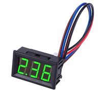 Ampèremètre de Courant Continu Numérique, Mini-Panneau à LED Haute Précision à 2 Câbles 0-10A (avec protection contre les surintensités)(Green)