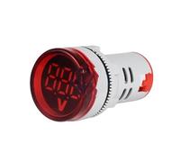 Ampèremètre et voltmètre pour courant alternatif Compteur de tension et d'ampérage rond et carré, affichage numérique 22 mm, DC 12 V 220 V, indicateur lumineux LED(AC 20V-500V Round,Blue color)