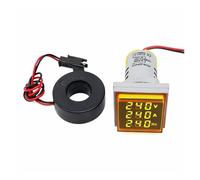 Ampèremètre et voltmètre pour courant alternatif Indicateur numérique LED de tension, de courant, de fréquence, carré, trou de 22 mm, avec voltmètre, ampèremètre et fréquence 0-100 ACT(YELLOW)