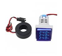 Ampèremètre et voltmètre pour courant alternatif Indicateur numérique LED de tension, de courant, de fréquence, carré, trou de 22 mm, avec voltmètre, ampèremètre et fréquence 0-100 ACT(BLUE)
